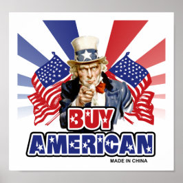Póster Compra Americano (Hecho En China) - Chiste Gracios