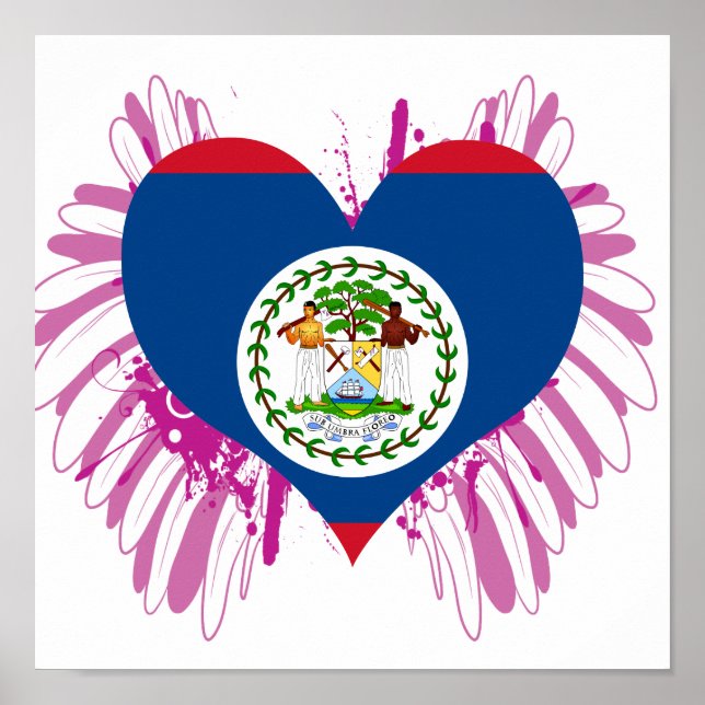 Póster Comprar bandera de Belice (Frente)