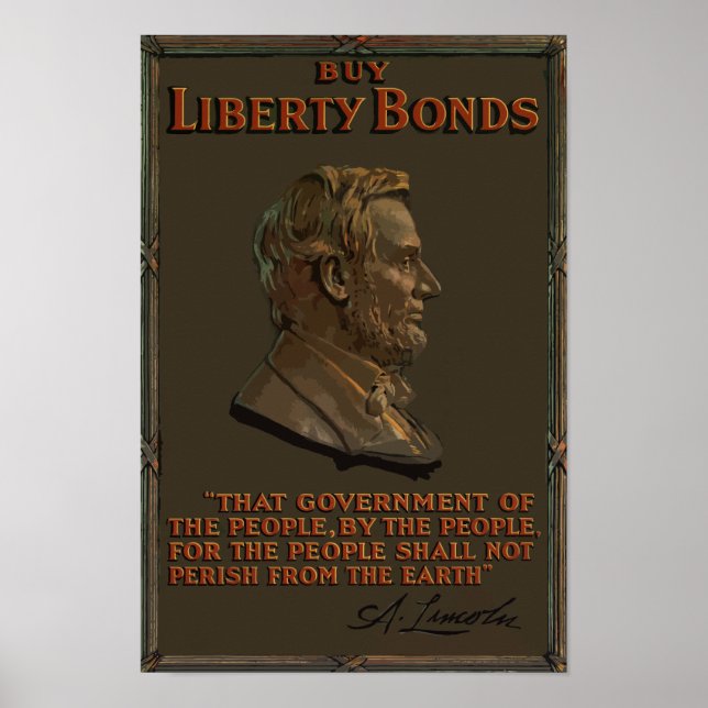Póster Comprar bonos de libertad — Abraham Lincoln (Frente)