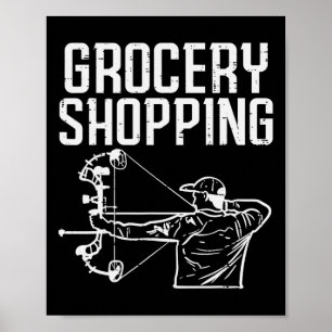 Póster Compras de comestibles cazando divertidos arqueros