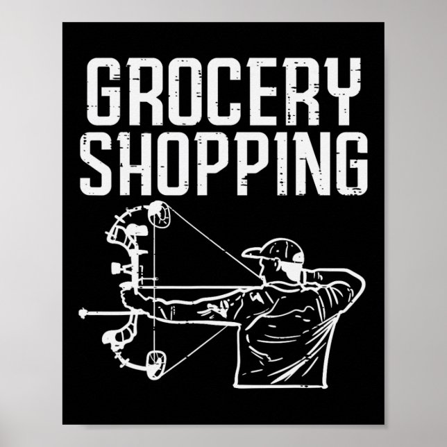 Póster Compras de comestibles cazando divertidos arqueros (Frente)