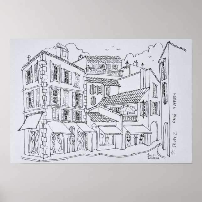 Póster Compras de Saint-Tropez | Riviera francesa, Franci (Frente)