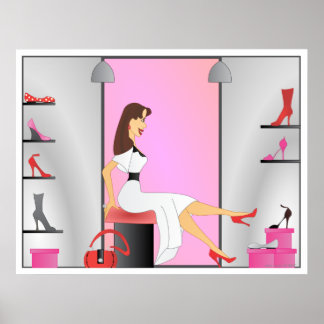 Póster Compras de zapatos
