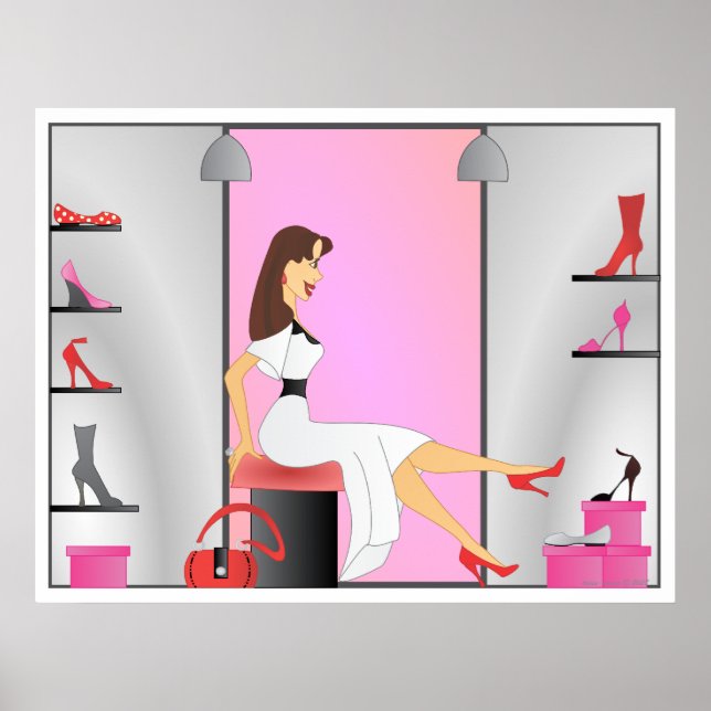 Póster Compras de zapatos (Frente)