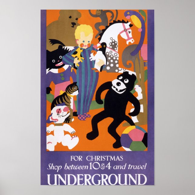 Póster Compras Vintage del Metro de Londres (Frente)