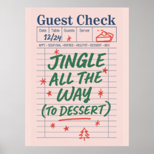 Póster Comprobación de invitado de navidades Recepción