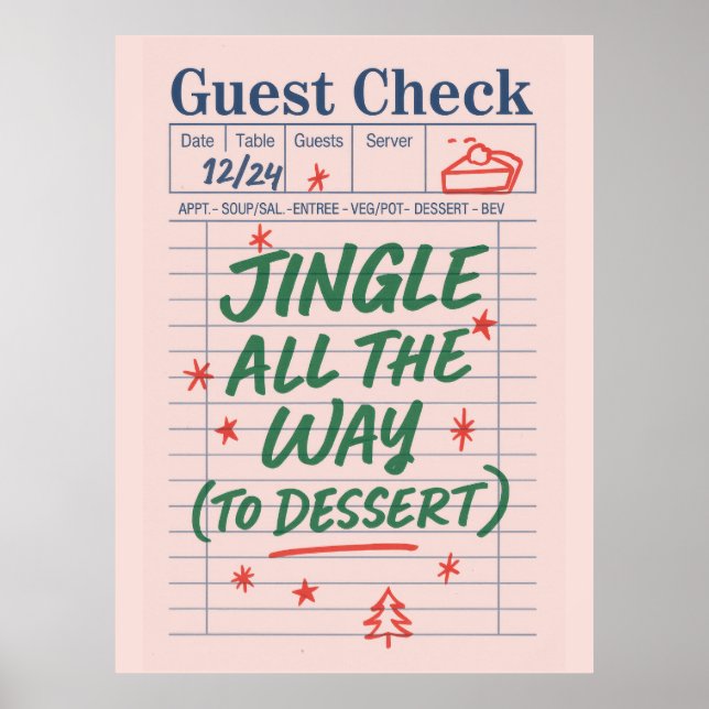 Póster Comprobación de invitado de navidades | Recepción  (Frente)