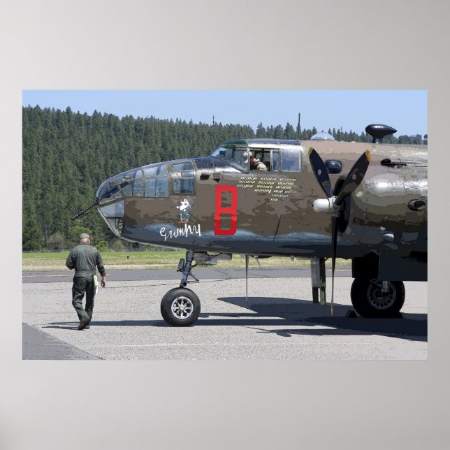 PÓSTER COMPROBACIÓN PREVIA AL VUELO EN LA BOMBA MITCHELL  (Frente)