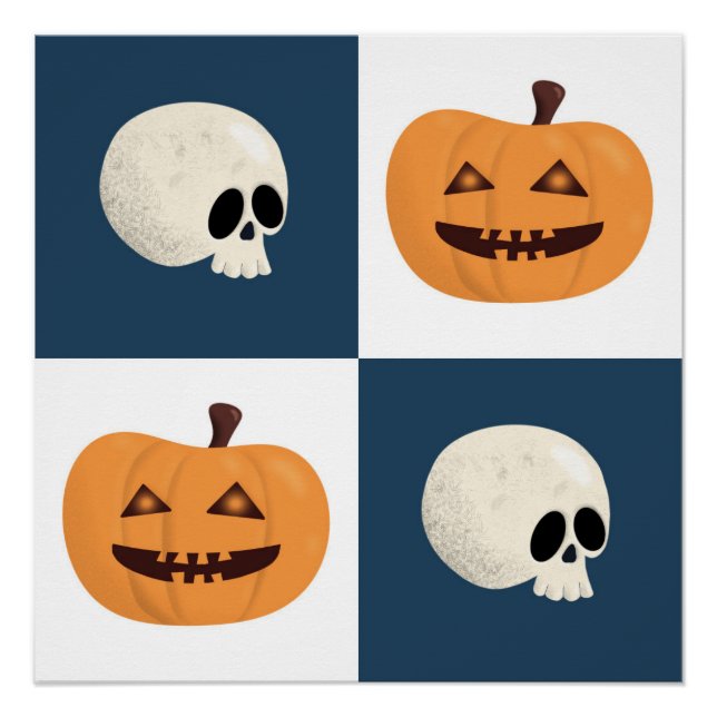 Póster Comprobaciones de calaveras y calabazas (Anverso)