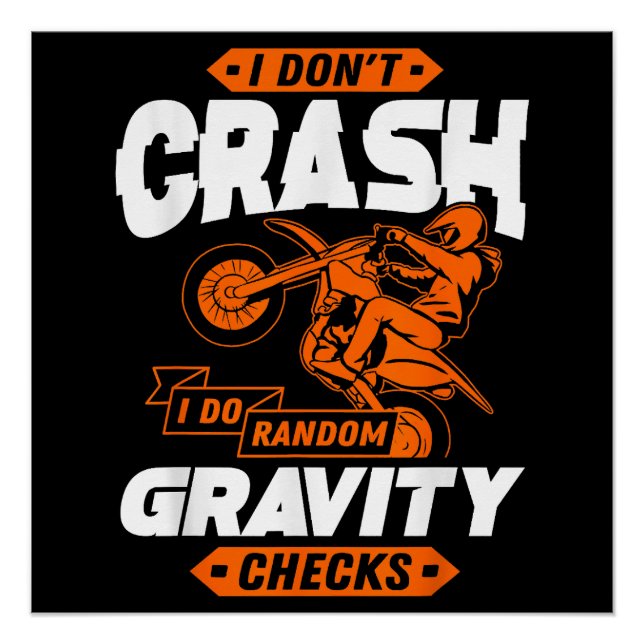 Póster Comprobaciones de Gravedad Aleatorias - Motocross  (Anverso)