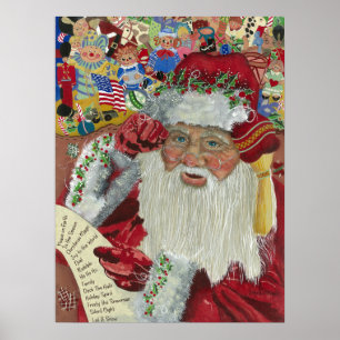 Póster Comprobándolo dos veces© Santa Clásico 18x24