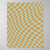 Comprobar patrón Mint Wavy Checkerboard Checkboard