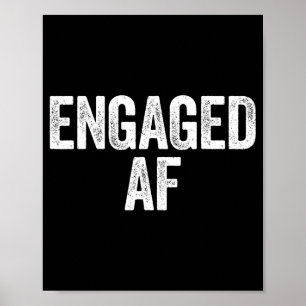 Póster Comprometido Con La Camisa De Af Novia Y Groom