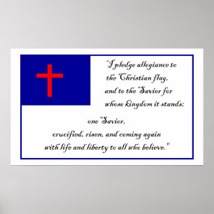 Póster Compromiso con la bandera cristiana