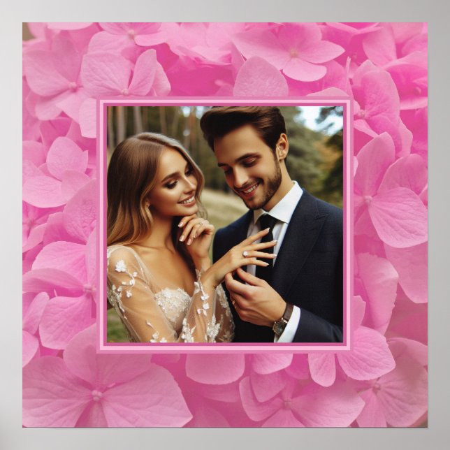 Póster Compromiso con personalizados y Boda de foto con f (Frente)