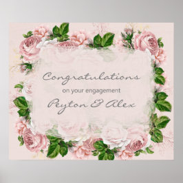 Póster Compromiso de Rubor Pink Floral