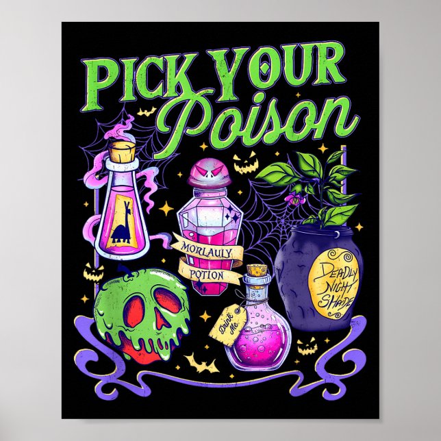 Póster Comprueba tu princesa vintage de Halloween  (Frente)