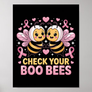 Póster Compruebe que sus abejas cuelgan del cáncer de mam