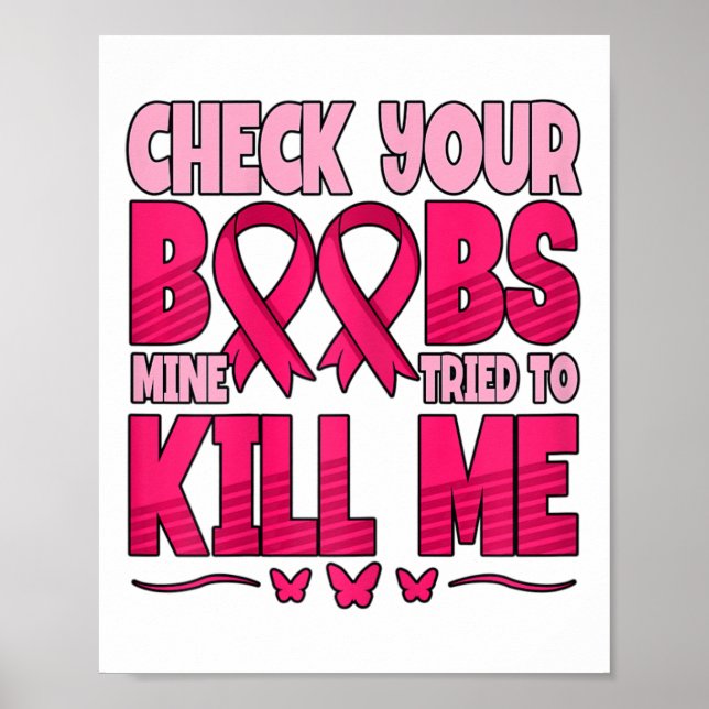 Póster Compruebe su conciencia sobre el cáncer de mama (Frente)
