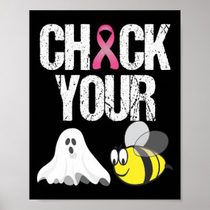 Póster Compruebe su salón de cáncer de mama divertido con