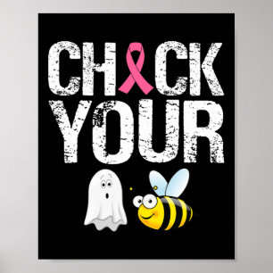 Póster Compruebe su salón de cáncer de mama divertido con