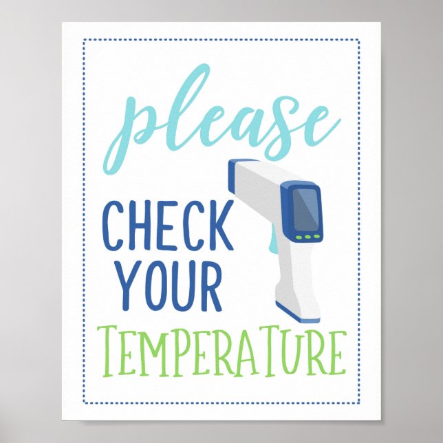Póster Compruebe su temperatura (Frente)