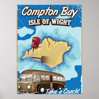 Póster Compton Bay, poster de viaje de la isla de peso