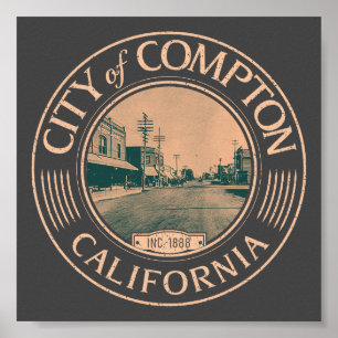 PÓSTER COMPTON LOS ANGELES CALIFORNIA - CIUDAD DE COMPTON