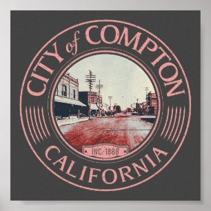 PÓSTER COMPTON LOS ANGELES CALIFORNIA - CIUDAD DE COMPTON