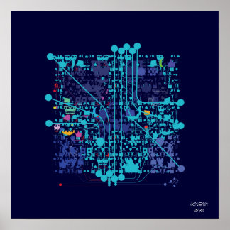 Póster "Compuerchip/Poster de cráneo"