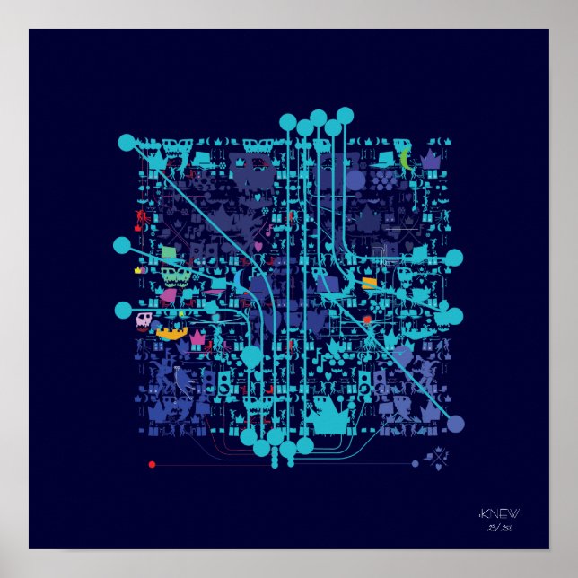 Póster "Compuerchip/Poster de cráneo" (Frente)