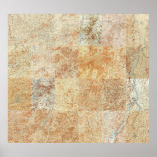 Póster Compuesto de 24 mapas topográficos de Adirondack
