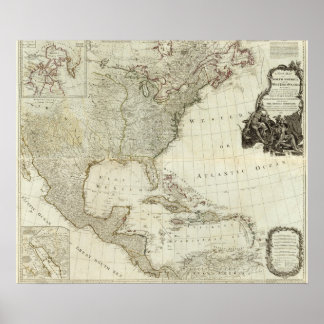 Póster Compuesto de América del Norte, Islas de la India