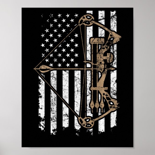Póster Compuesto De Arco Con Bandera De Camo Eeuu - Bow H (Frente)