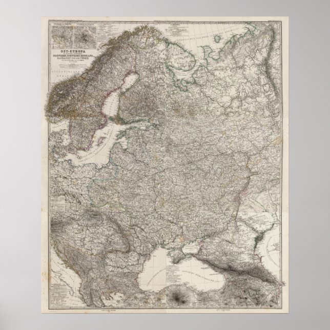 Póster Compuesto de Europa oriental, Noruega, Suecia (Frente)