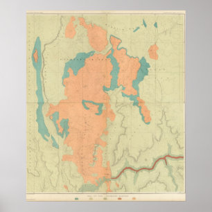 Póster Compuesto de la meseta de Uinkaret, mitad norte y
