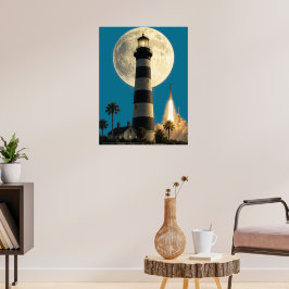 Póster Compuesto del faro de Cabo Cañaveral