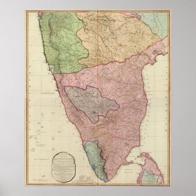 Póster Compuesto por la península de la India (Frente)