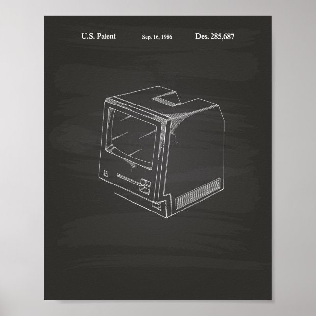 Póster Computadora 1986 Patent Art Chalkboard (Frente)