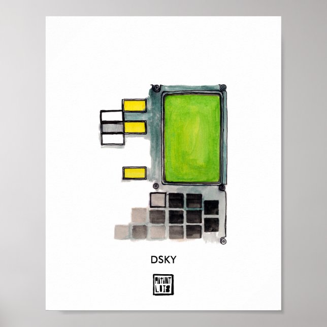 Póster Computadora de orientación Apolo DSKY (Frente)