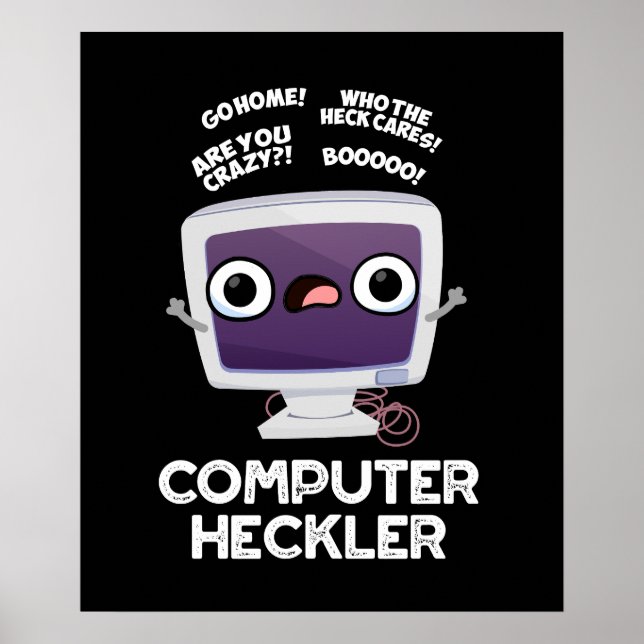 Póster Computadora Heckler Funny Hacker Pun Dark BG (Frente)