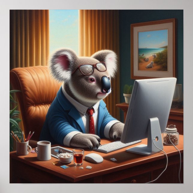 Póster Computadora Koala (Frente)