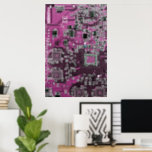 Póster Computer Geek Circuit Board Purple<br><div class="desc">Are you looking for gifts for computer geeks? This one is for the Geek in all of us.  Computer Geek Circuit Board</div>