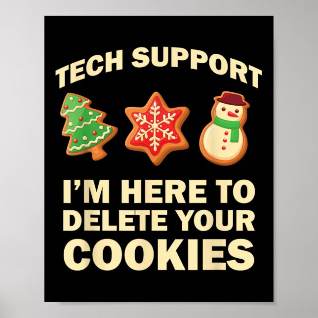 Póster Computer Nerd Funny Christmas Designs Men's Black  (Frente)