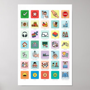 Póster Comunicación de puntaje de PT-BR Autism AAC PECS 0