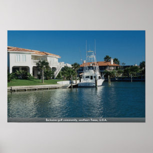 Póster Comunidad exclusiva del Golfo, Texas del Sur, EE.U
