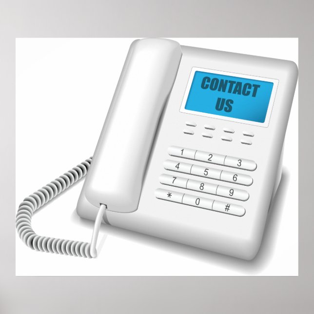 Póster Comuníquese con nosotros por teléfono (Frente)