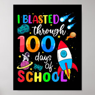 Póster Con 100 Días De Enseñanza