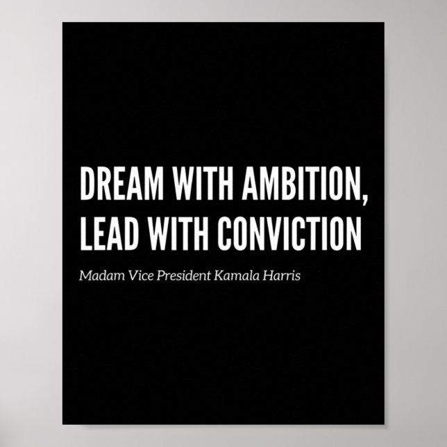 Póster Con ambición Kamala Harris Anti Tru electoral 2024 (Frente)