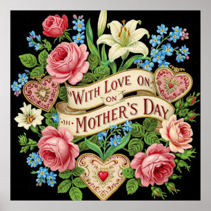 Póster Con Amor en el Día de la Madre